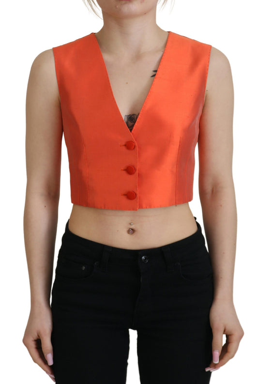 Gilet court sans manches orange Dolce &amp; Gabbana