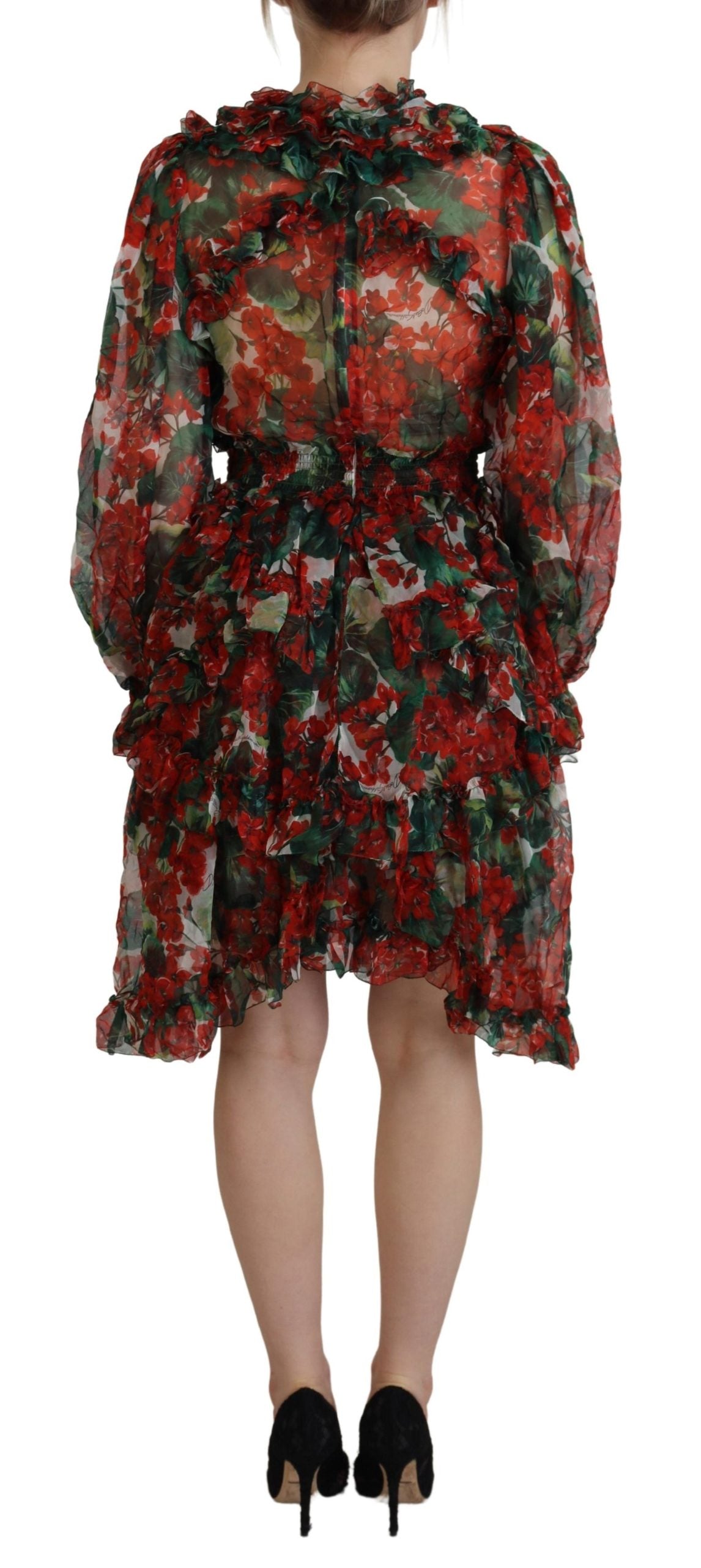 Robe trapèze longueur genou multicolore géranium Dolce &amp; Gabbana