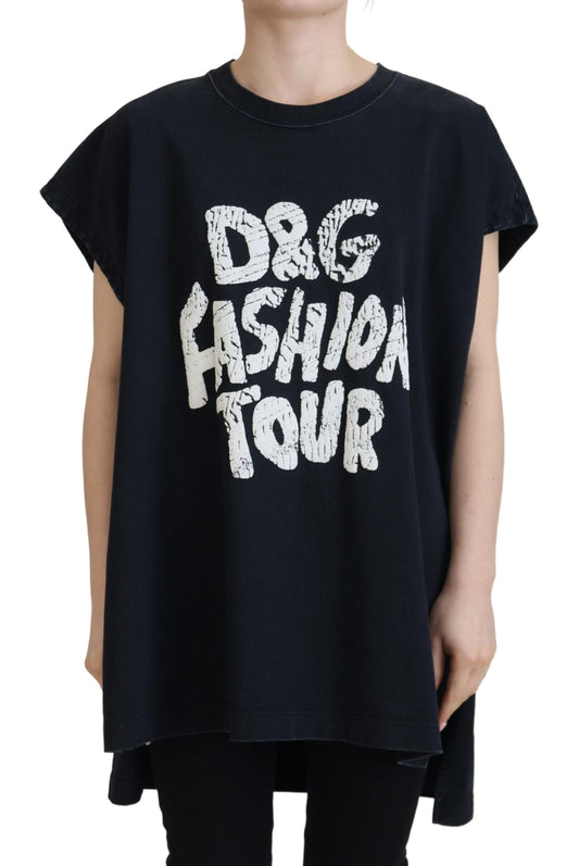 T-shirt col rond en coton noir Dolce &amp; Gabbana D&amp;G Fashion
