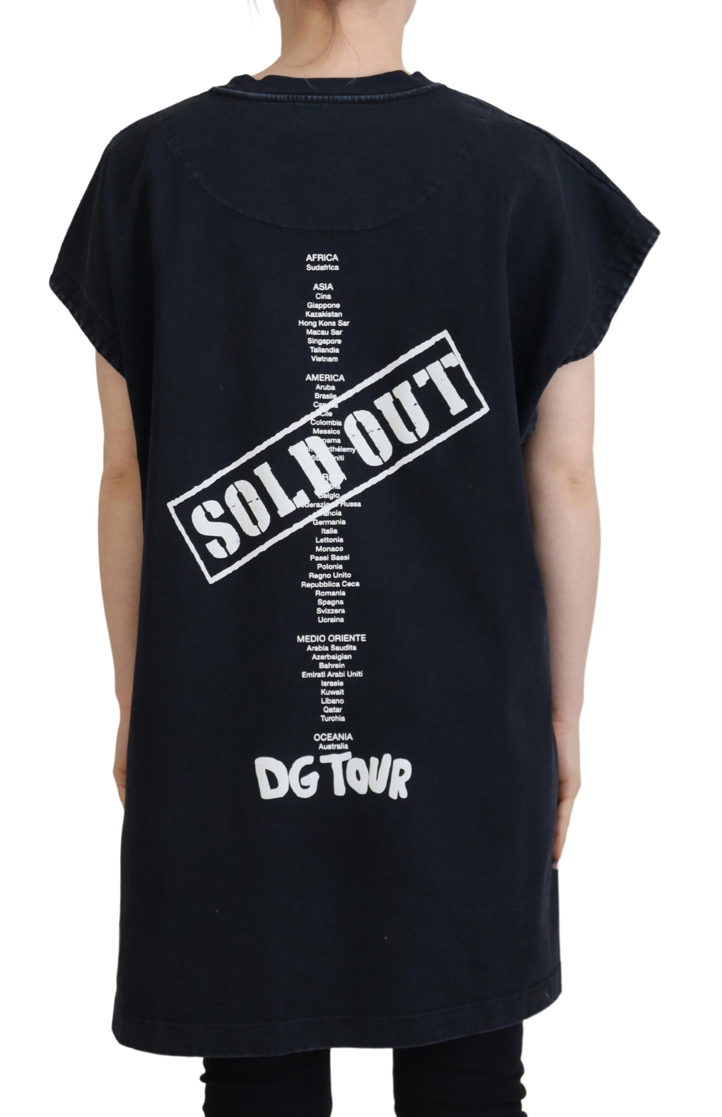 T-shirt col rond en coton noir Dolce &amp; Gabbana D&amp;G Fashion