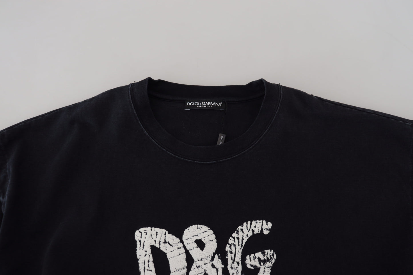 T-shirt col rond en coton noir Dolce &amp; Gabbana D&amp;G Fashion