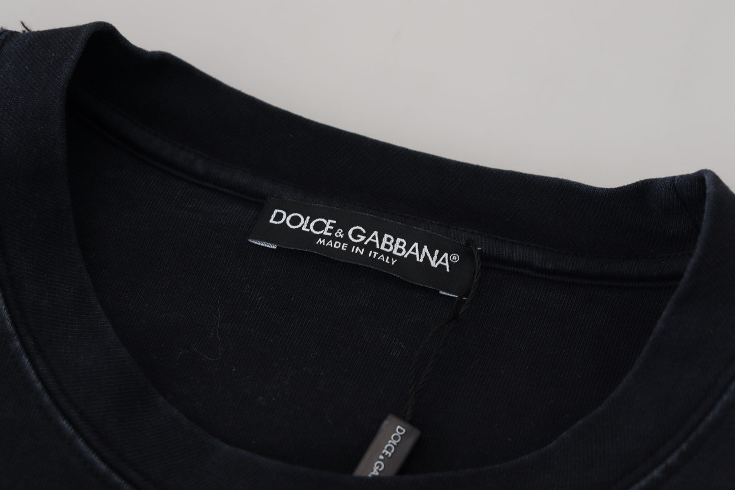 T-shirt col rond en coton noir Dolce &amp; Gabbana D&amp;G Fashion