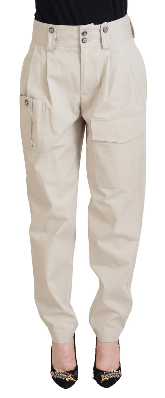 Pantalon taille haute beige Dolce &amp; Gabbana pour femme