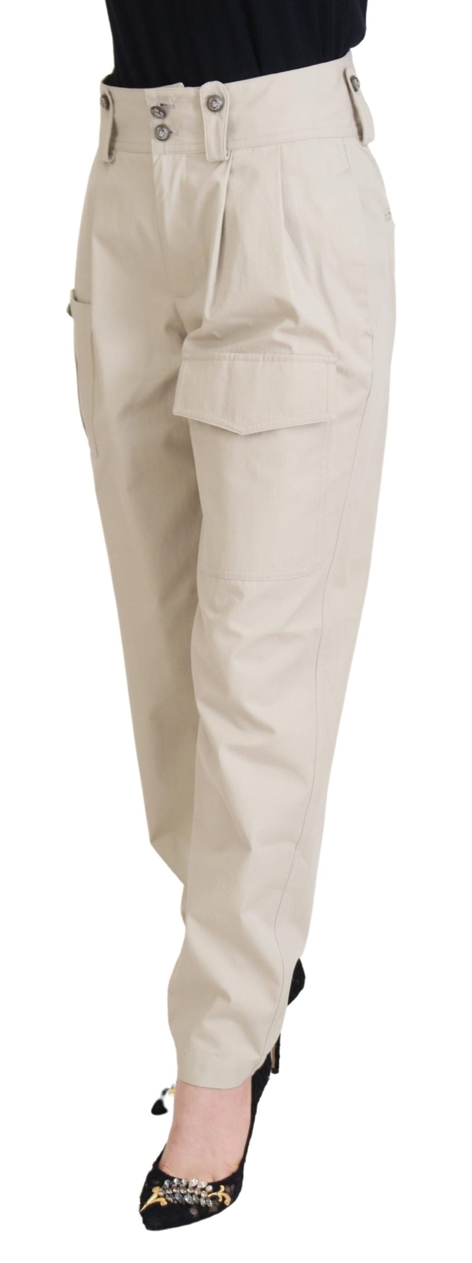 Pantalon taille haute beige Dolce &amp; Gabbana pour femme
