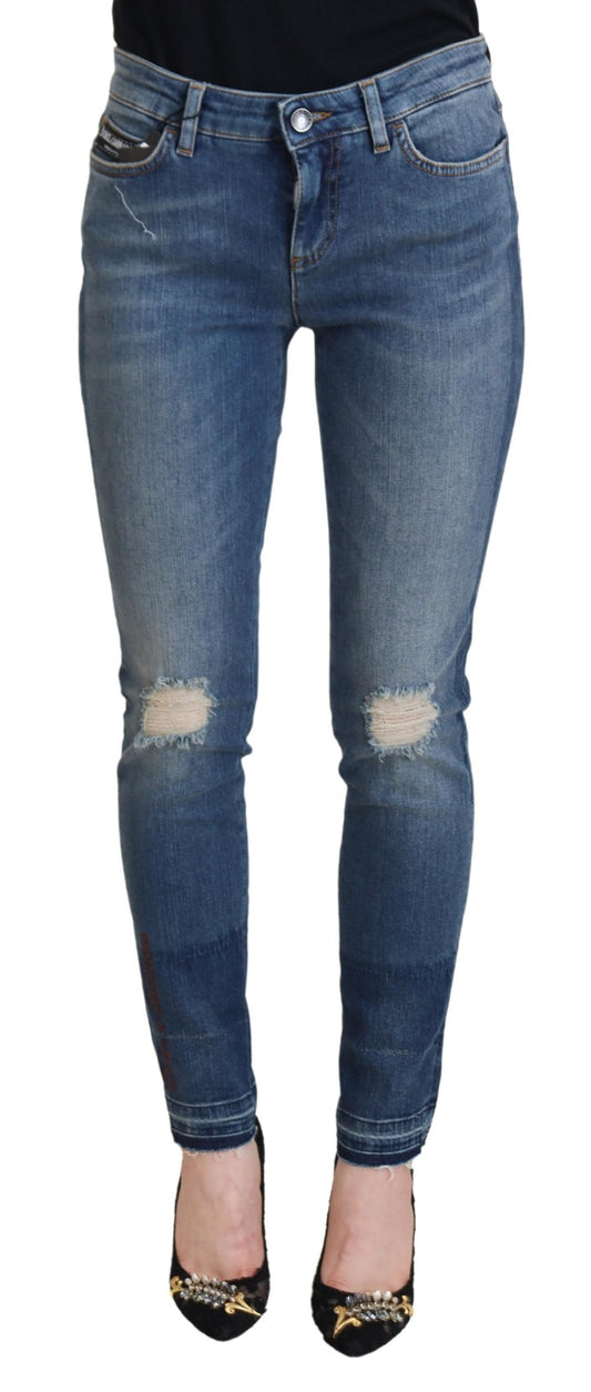 Jean en denim déchiré bleu délavé Dolce &amp; Gabbana