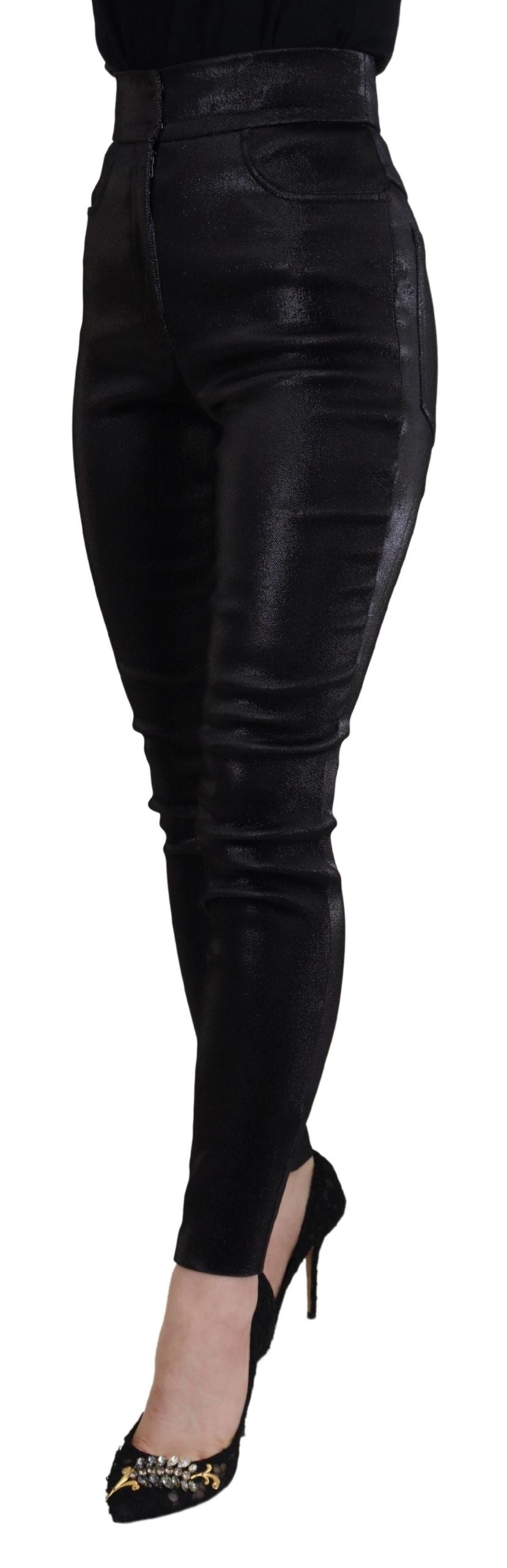 Jean skinny en coton délavé noir Dolce &amp; Gabbana