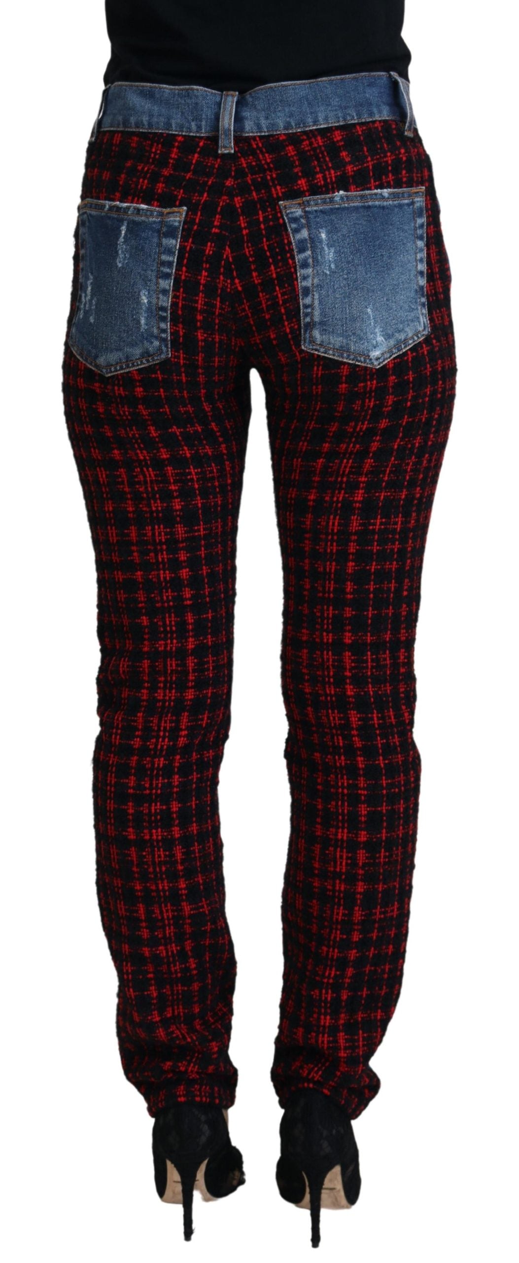 Jean skinny bleu à carreaux dans le dos Dolce &amp; Gabbana