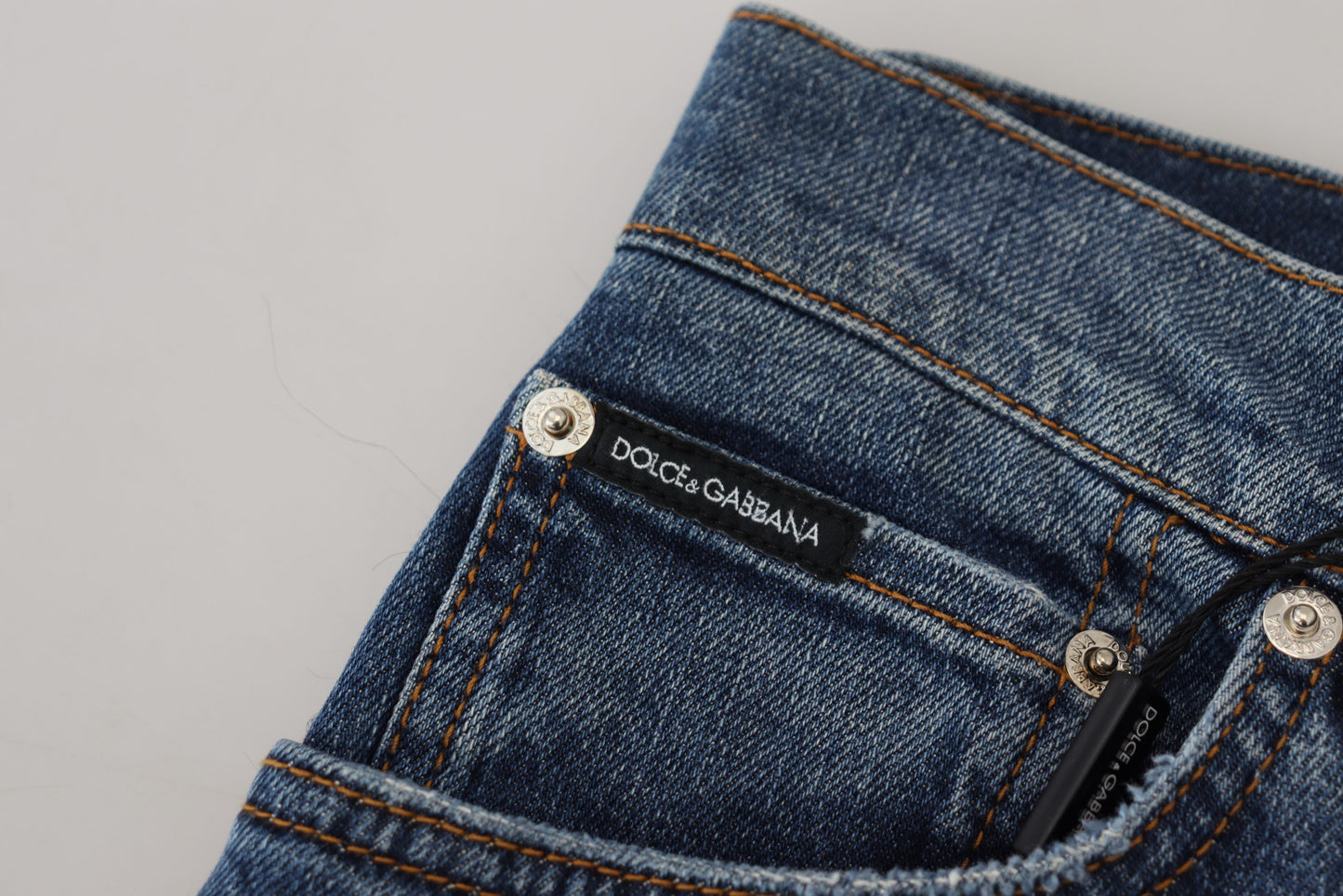 Jean skinny bleu à carreaux dans le dos Dolce &amp; Gabbana