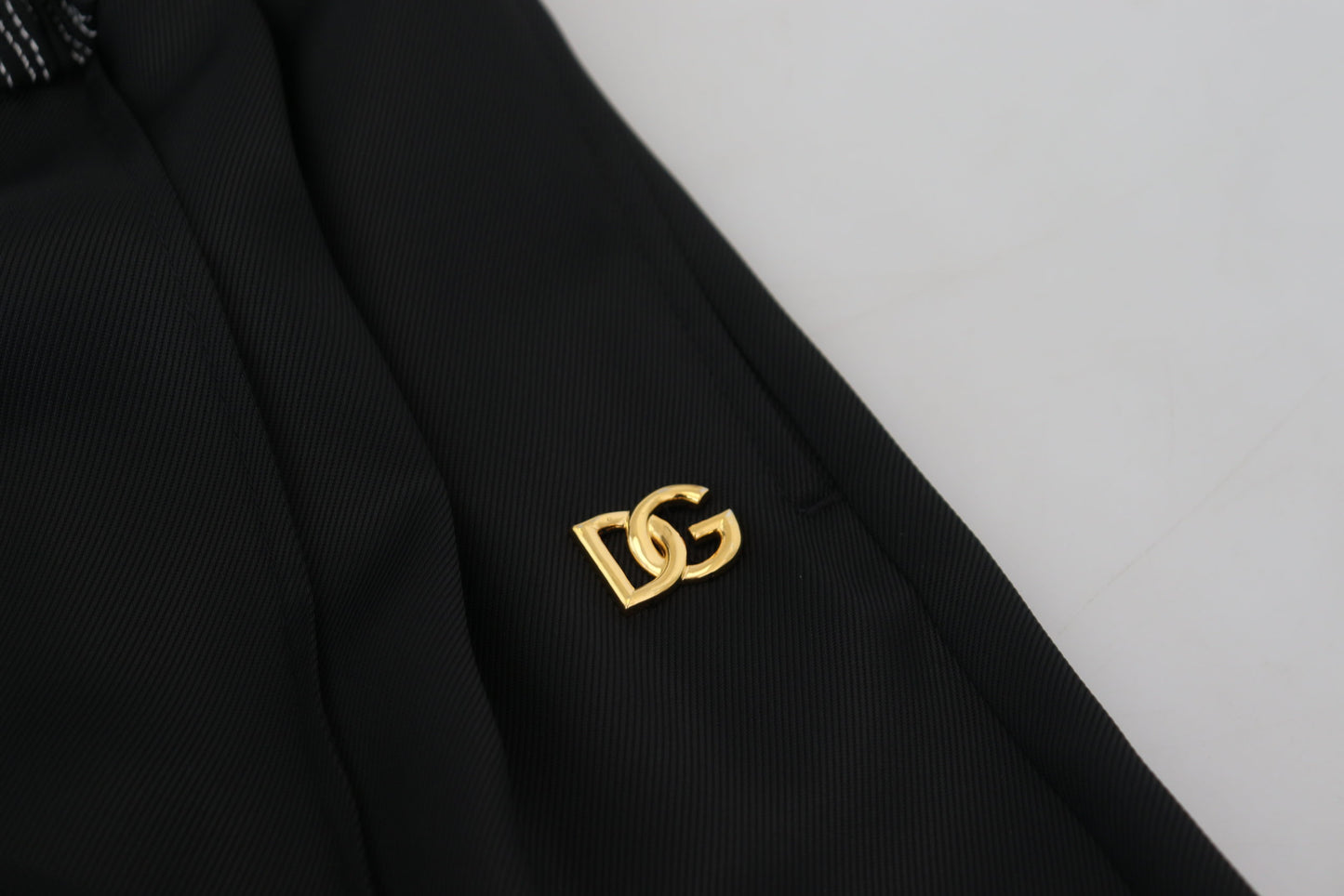 Pantalon droit en coton noir Dolce &amp; Gabbana