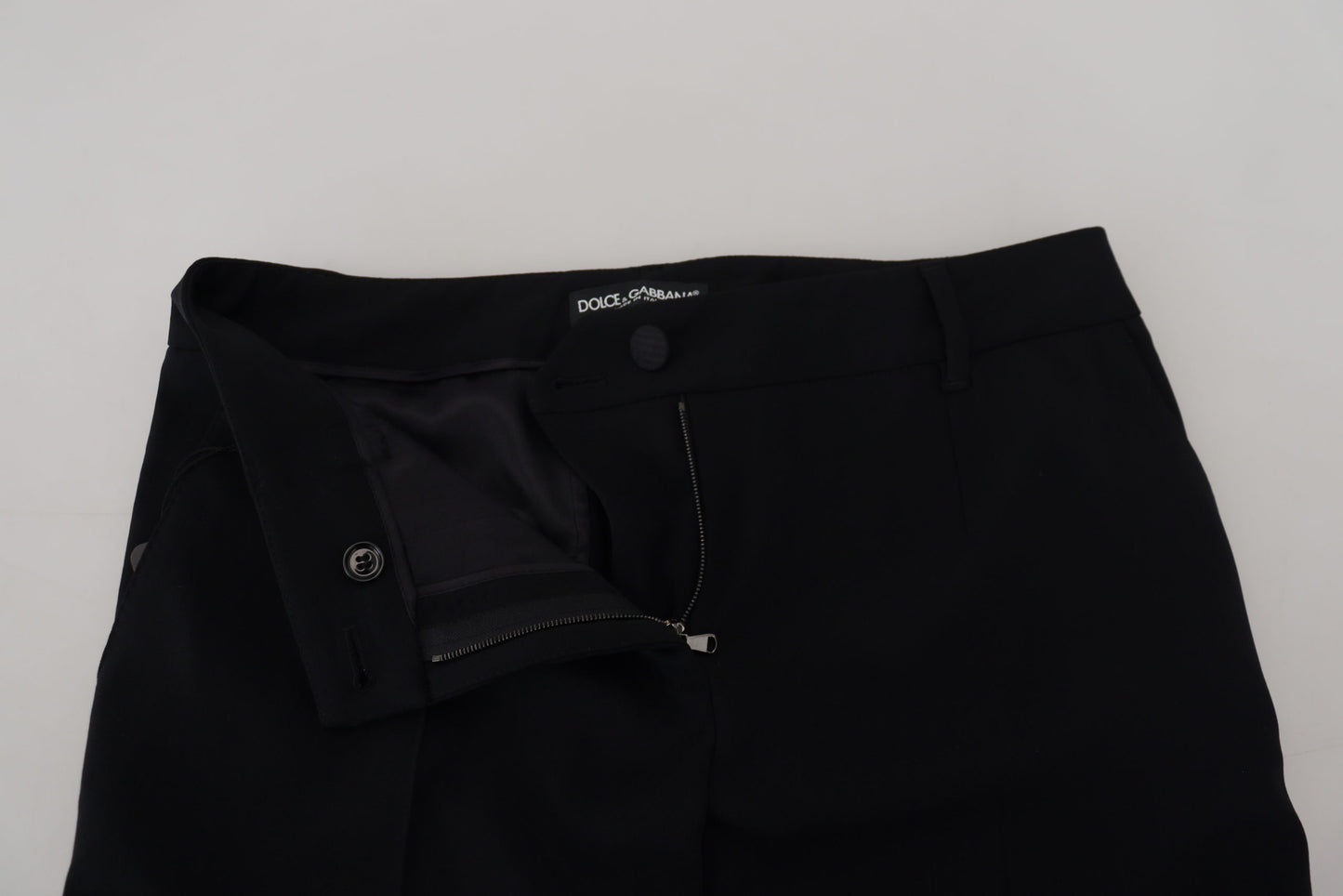 Pantalon fuselé en laine noire Dolce &amp; Gabbana pour femme