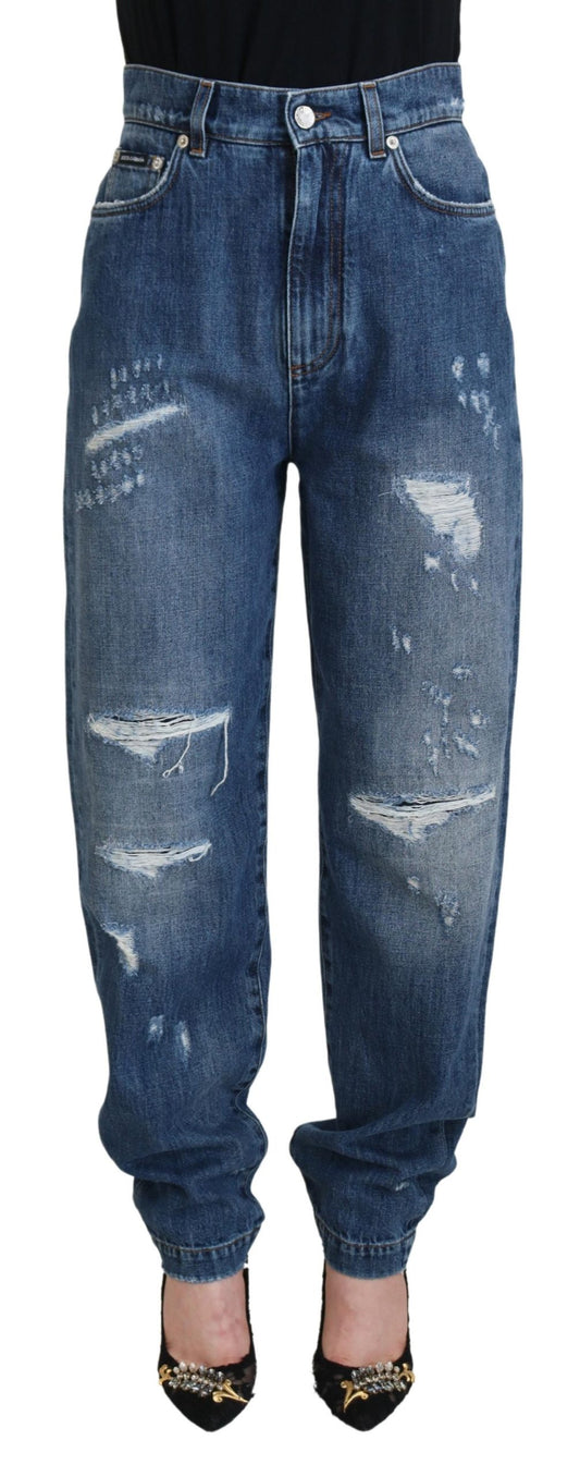 Jean en denim déchiré bleu délavé Dolce &amp; Gabbana