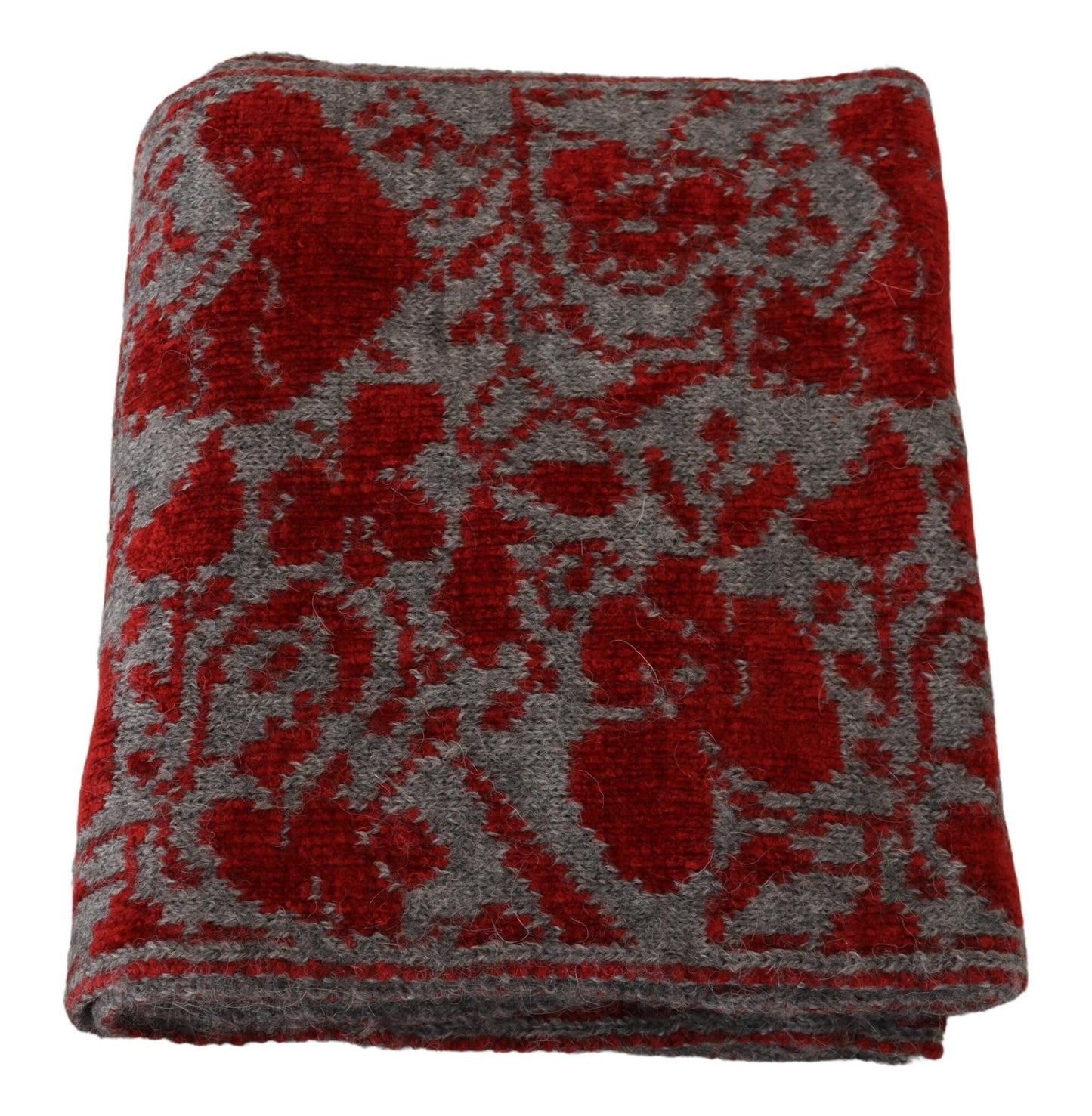 GF Ferre Rot Grau Gestrickter Wickelwärmer Damen Schal