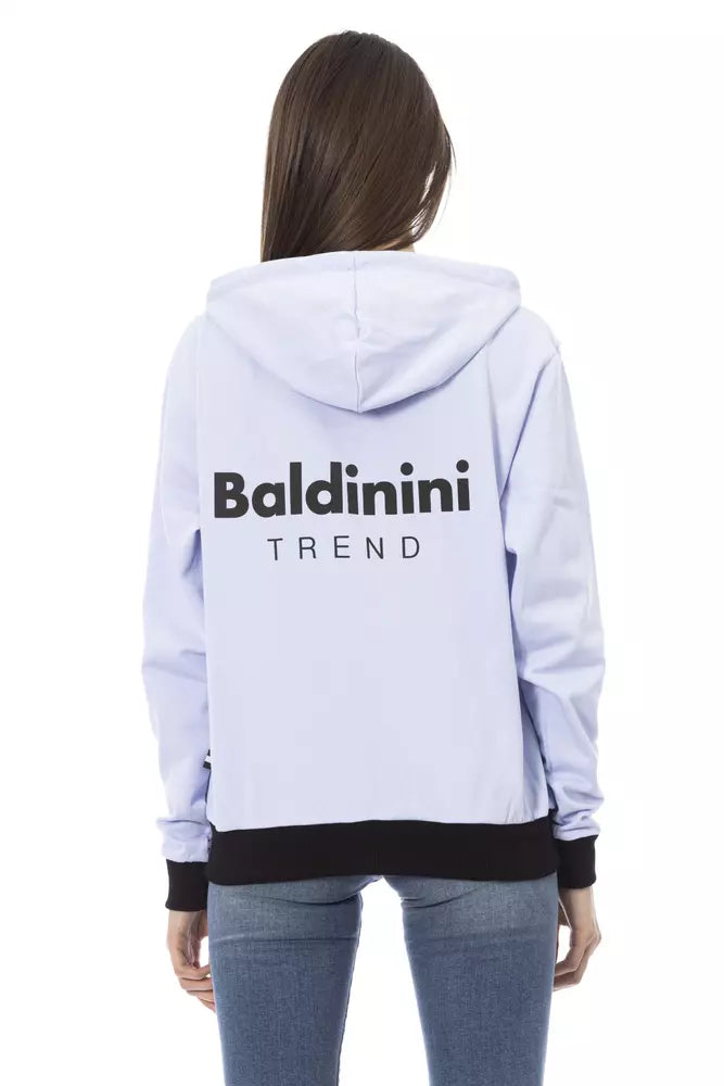 Pull femme en coton violet Baldinini Trend avec capuche réglable