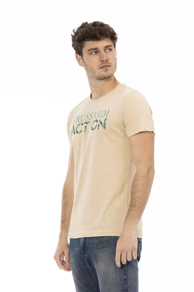 Trussardi Action Beige Cotton Men's T-Shirt