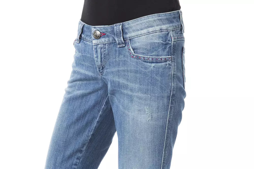 BYBLOS Blue Cotton Women's Regular Fit Jean