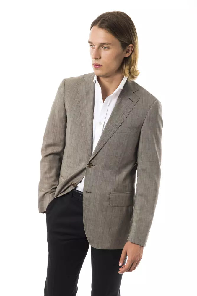 Uominitaliani Gray Wool Mens Blazer