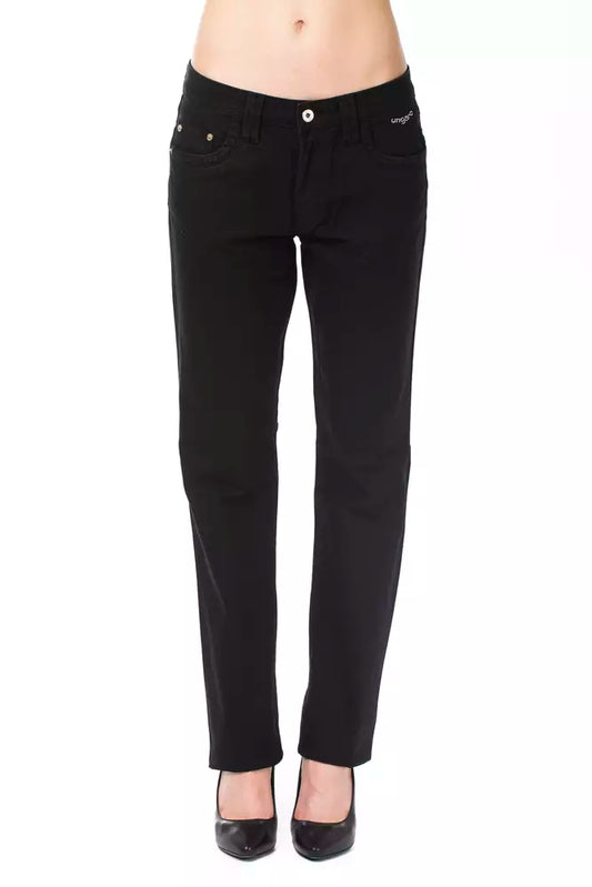 Ungaro Fever Black Cotton Women's Pants