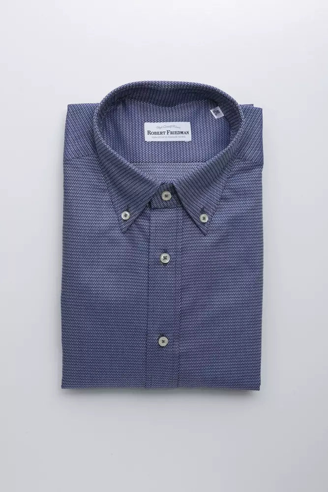 Robert Friedman Blue Cotton Men's Shirt
