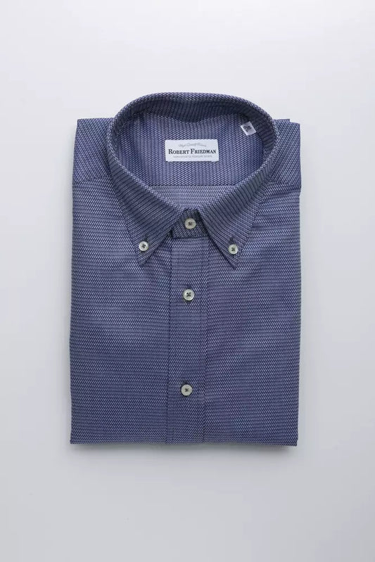 Robert Friedman Blue Cotton Men's Shirt