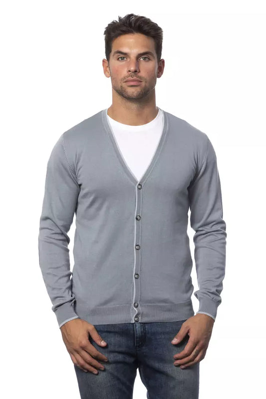 Verri Gray Cotton Men's Cardigan