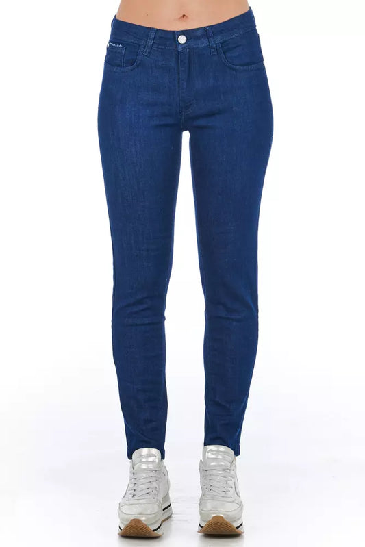 Frankie Morello Damen Skinny Jeans aus blauer Baumwolle