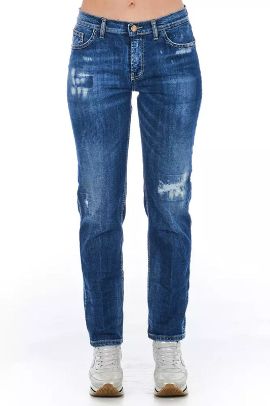 Frankie Morello Blaue Baumwolljeans für Damen