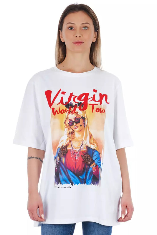 Frankie Morello Weißes Baumwoll-T-Shirt für Damen