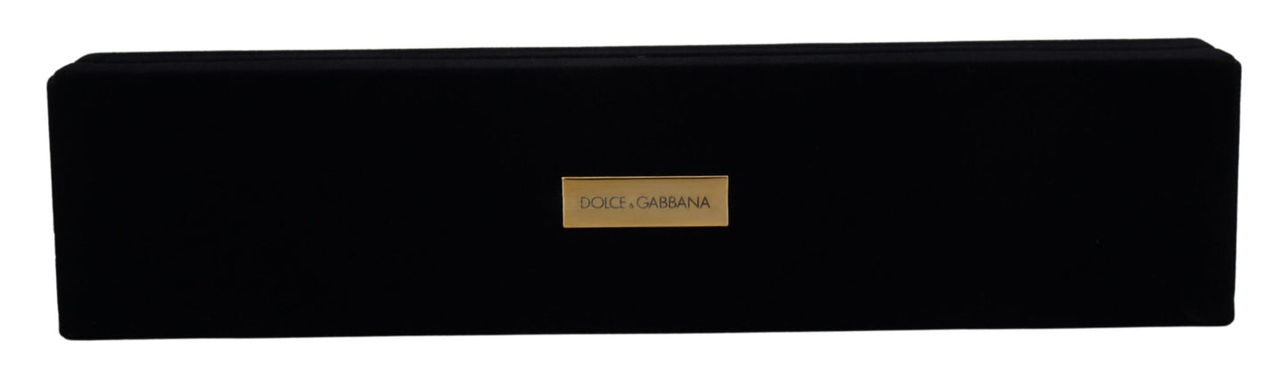 Boîte à bijoux et bracelets en velours noir Dolce &amp; Gabbana avec plaque logo