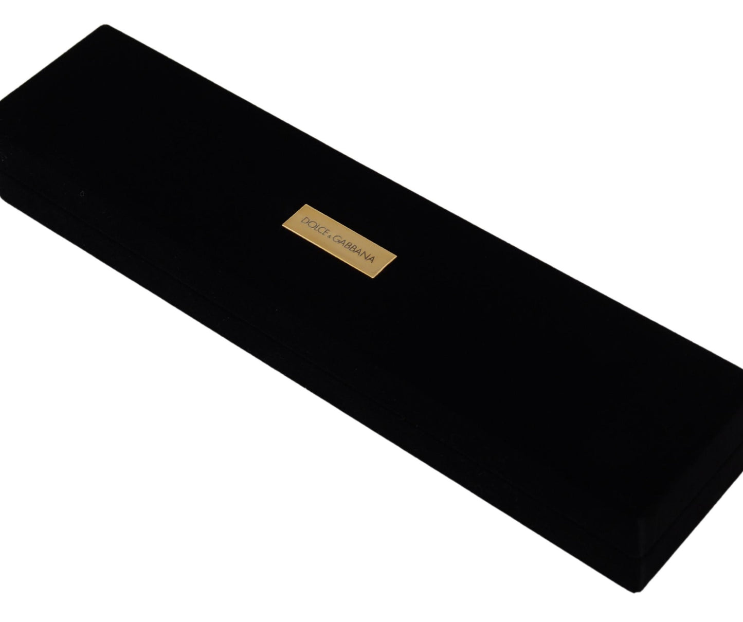Boîte à bijoux et bracelets en velours noir Dolce &amp; Gabbana avec plaque logo