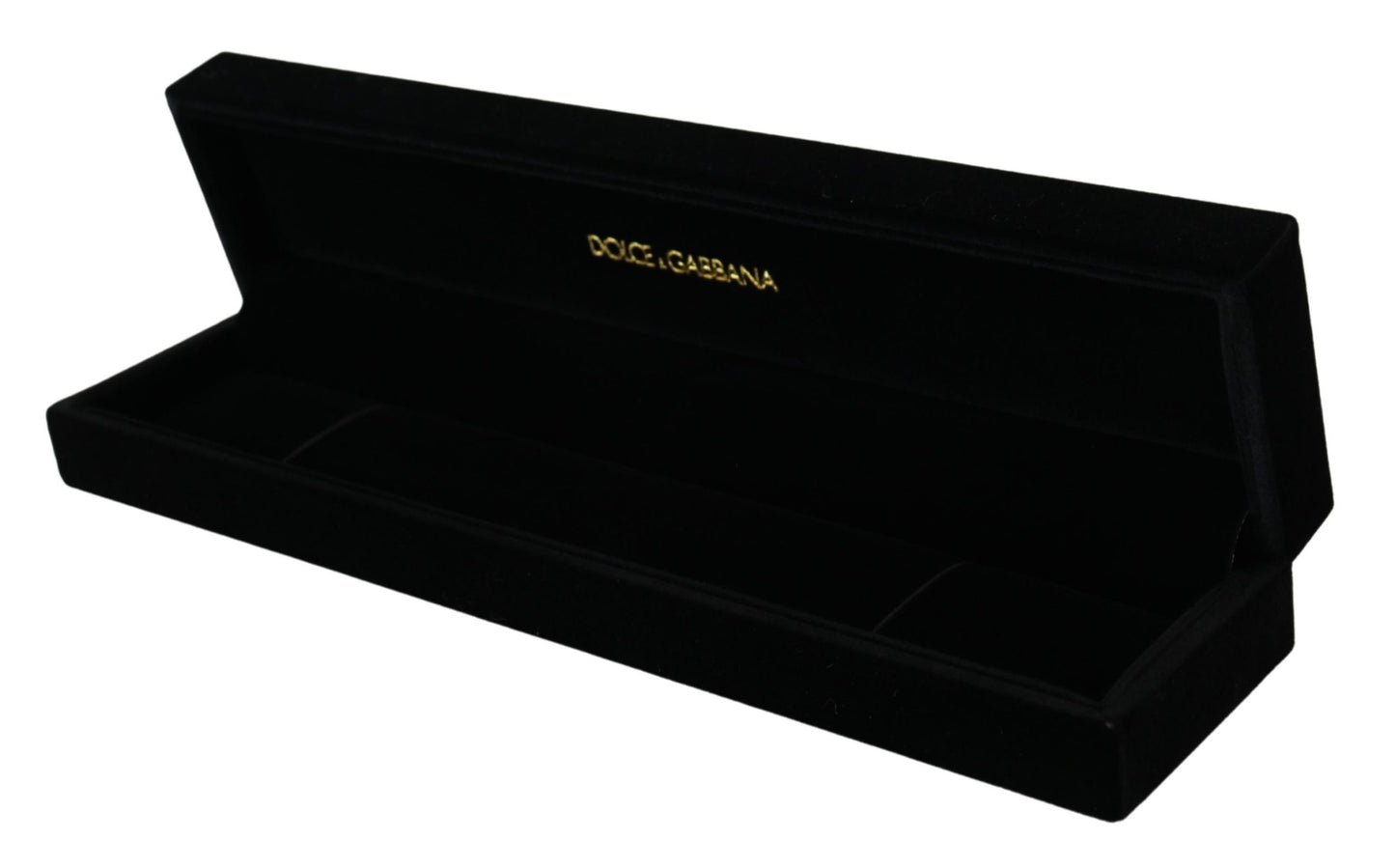 Boîte à bijoux et bracelets en velours noir Dolce &amp; Gabbana avec plaque logo