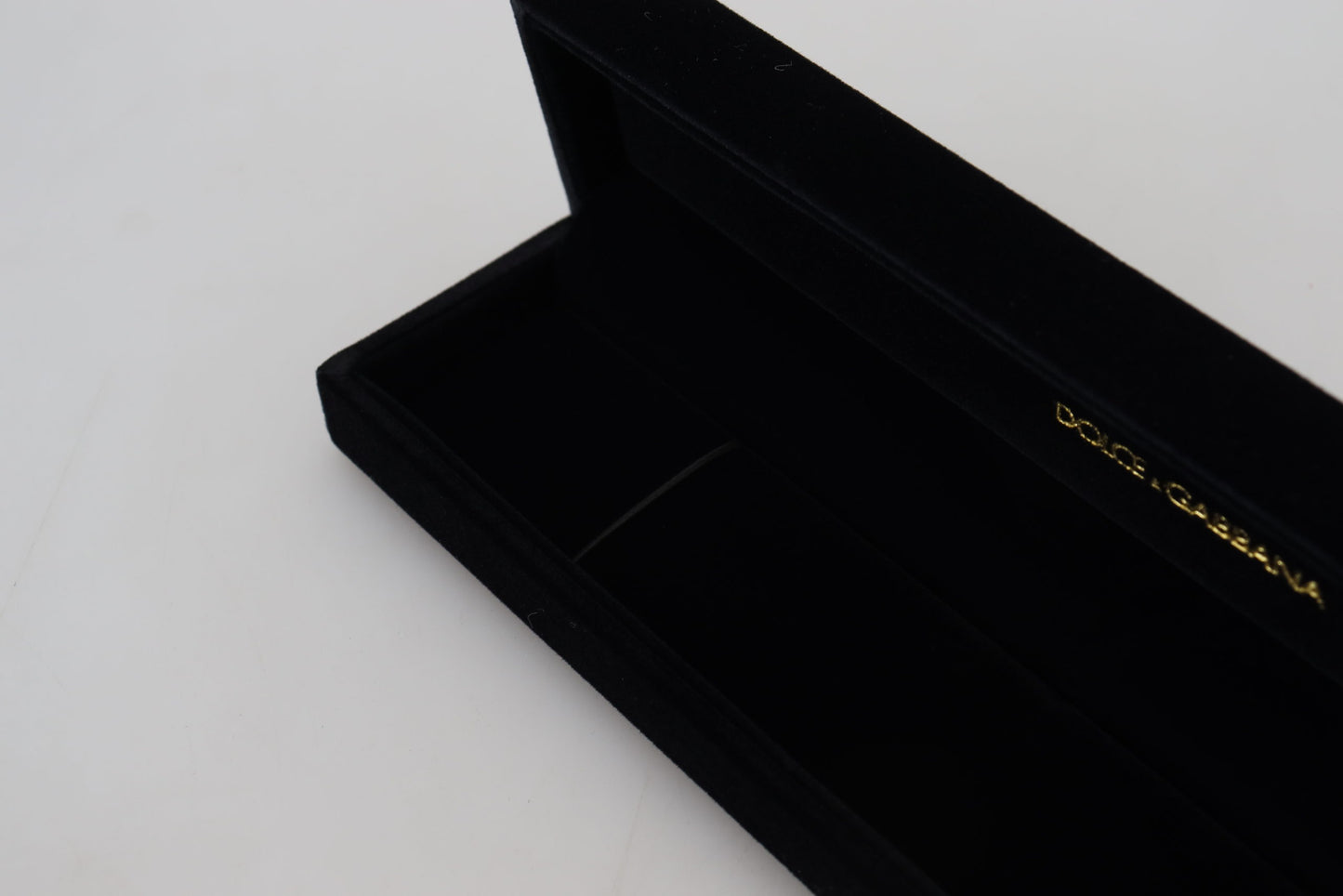 Boîte à bijoux et bracelets en velours noir Dolce &amp; Gabbana avec plaque logo