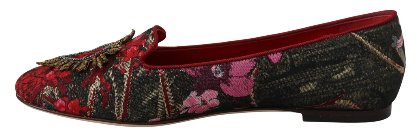 Chaussures à enfiler Dolce &amp; Gabbana en jacquard multicolore avec patch Sacré-Cœur