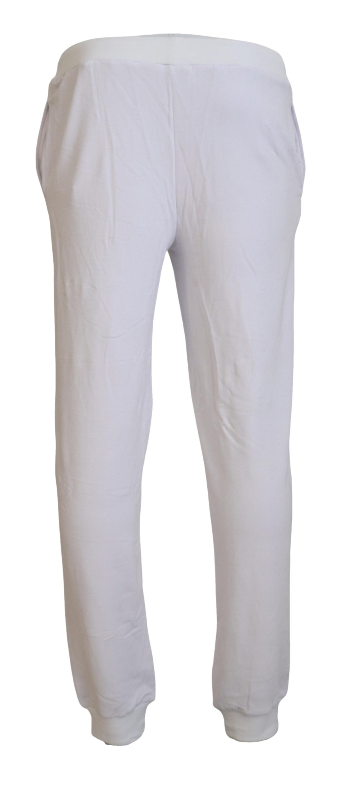 John Galliano White Cotton Logo Mens Jogger Pants