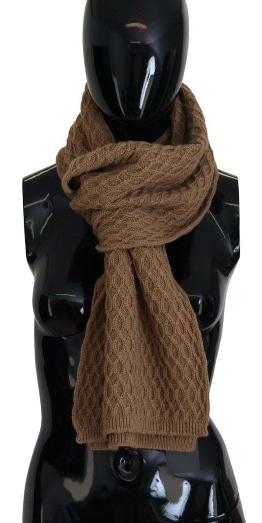 Écharpe en tricot marron foncé Dolce &amp; Gabbana en cachemire camel