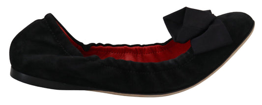 Ballerines plates à enfiler en daim noir Dolce &amp; Gabbana
