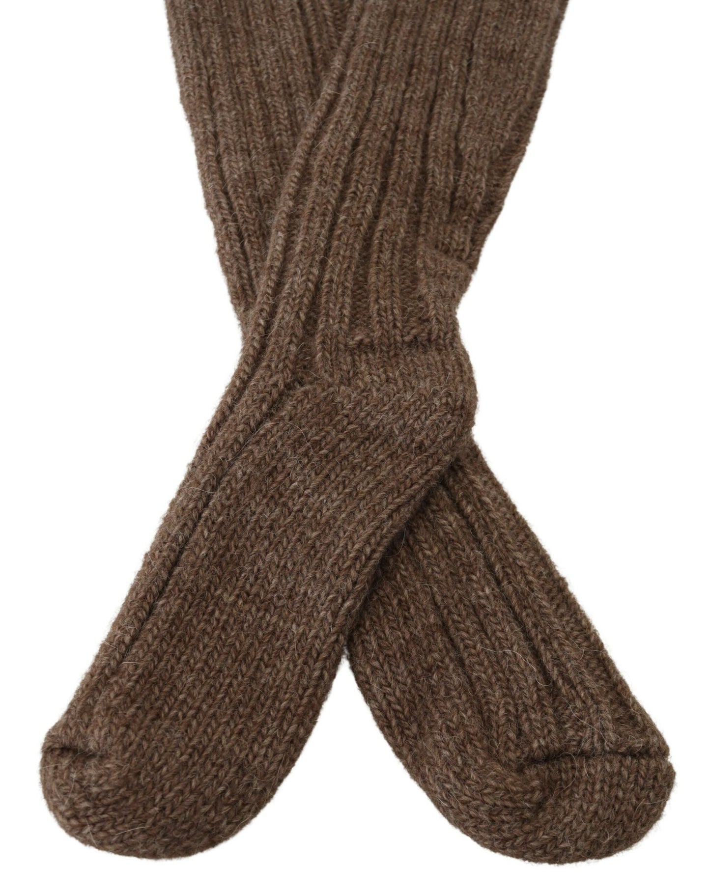 Chaussettes longues en laine marron Dolce &amp; Gabbana pour femme