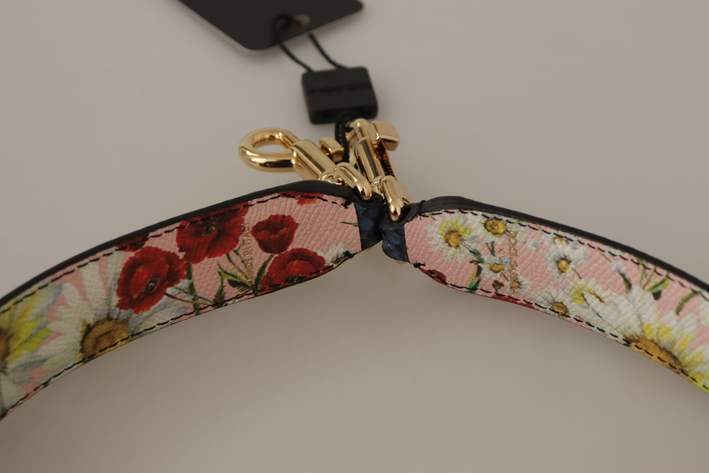 Bandoulière réversible en cuir exotique bleu et cristaux Dolce &amp; Gabbana