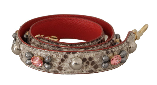 Bandoulière cloutée en cuir exotique beige Dolce &amp; Gabbana