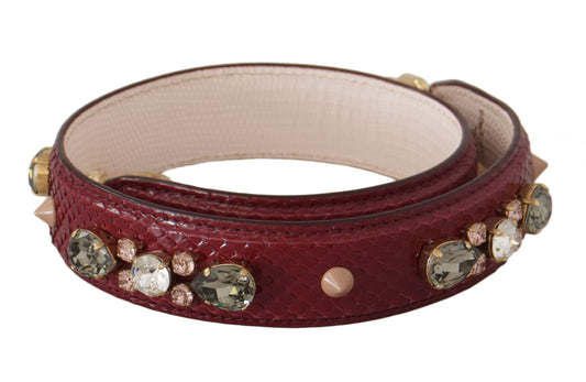 Sac bandoulière Dolce &amp; Gabbana en cuir bordeaux avec cristaux