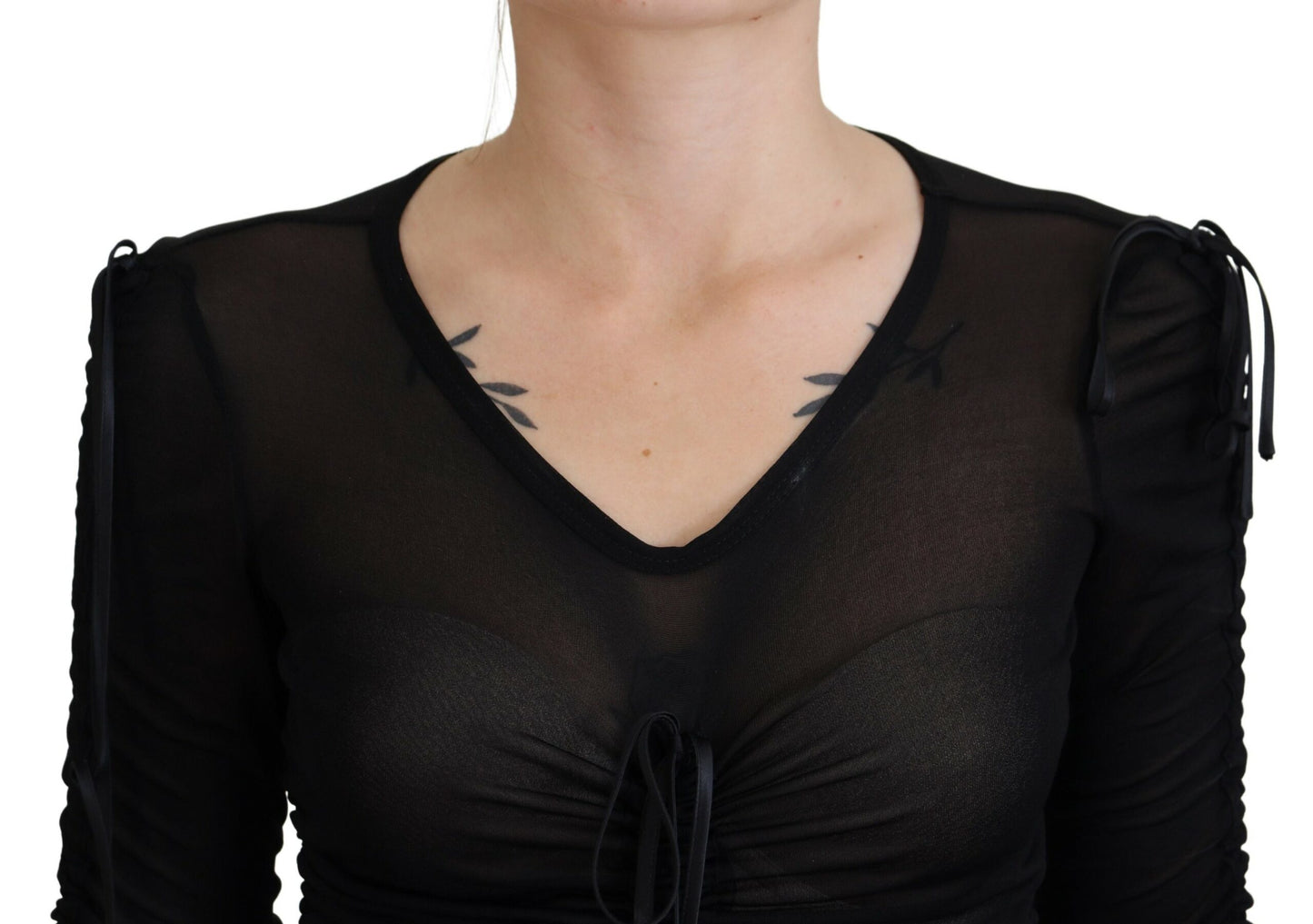 Robe fourreau mi-longue moulante en viscose noire Dolce &amp; Gabbana