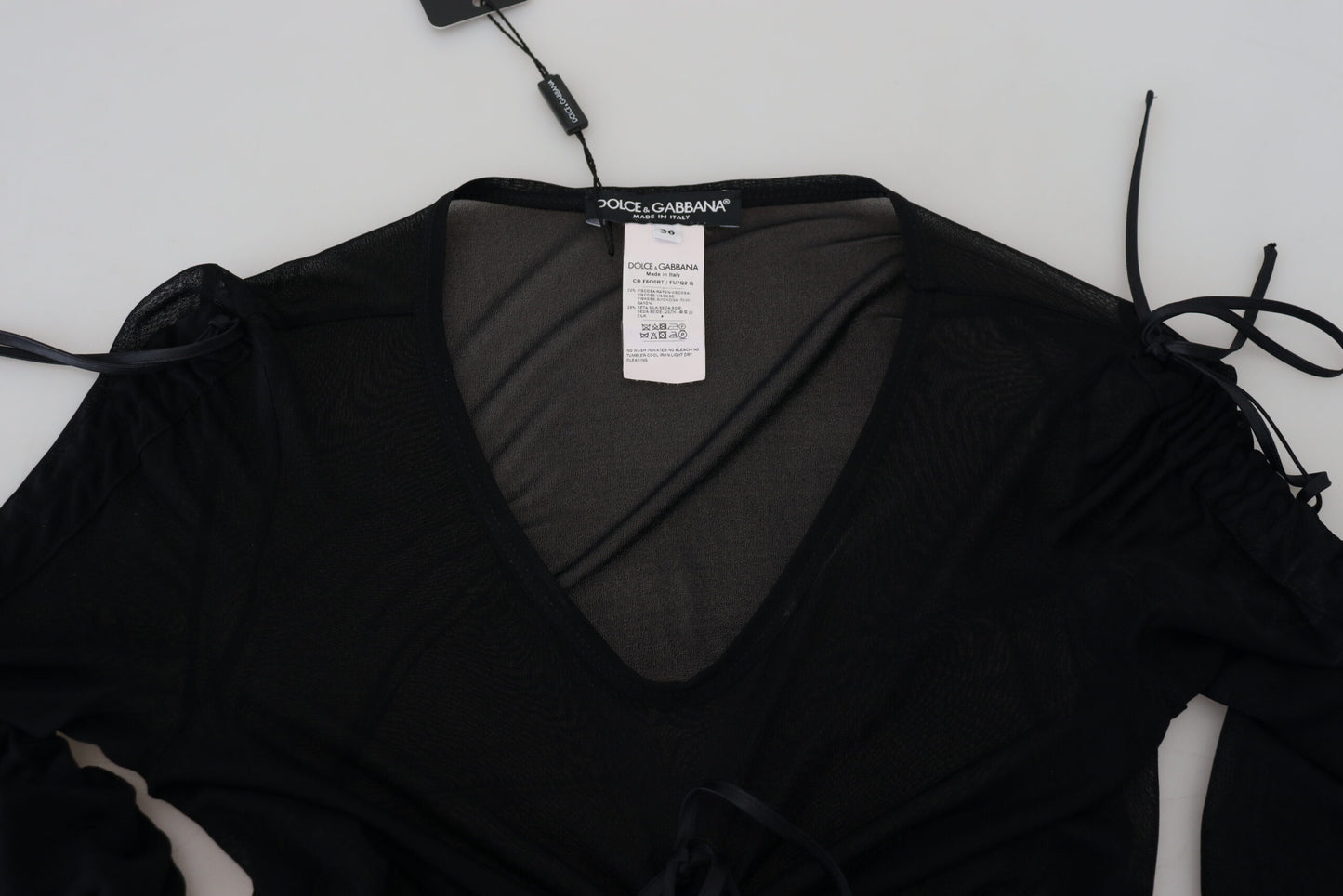 Robe fourreau mi-longue moulante en viscose noire Dolce &amp; Gabbana