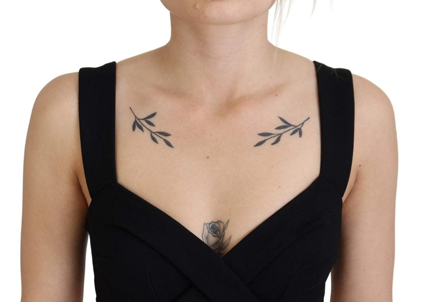Robe fourreau mi-longue moulante en viscose noire Dolce &amp; Gabbana