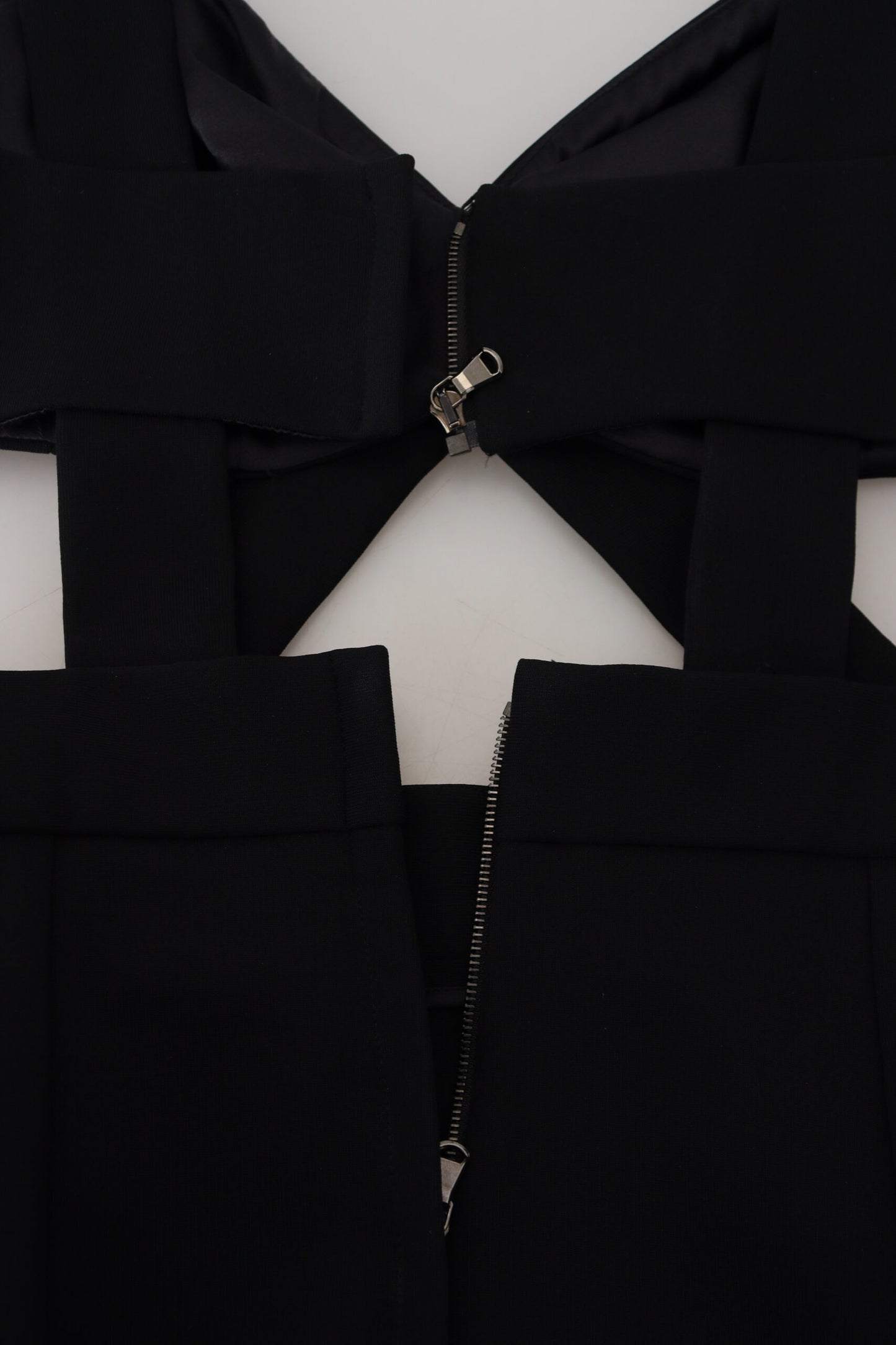 Robe fourreau mi-longue moulante en viscose noire Dolce &amp; Gabbana