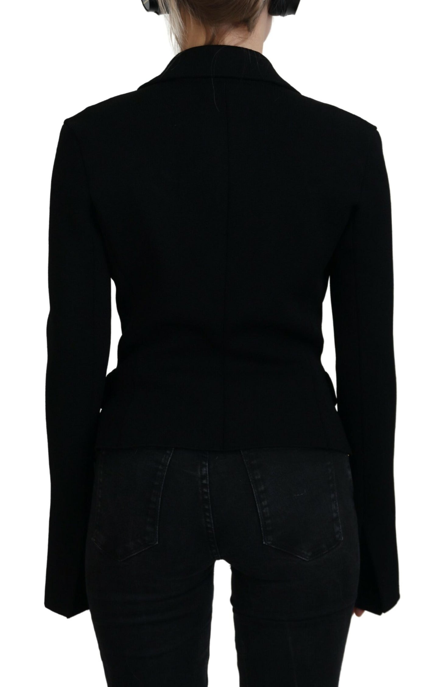 Dolce &amp; Gabbana Blazer cardigan à boutons noirs Veste en viscose