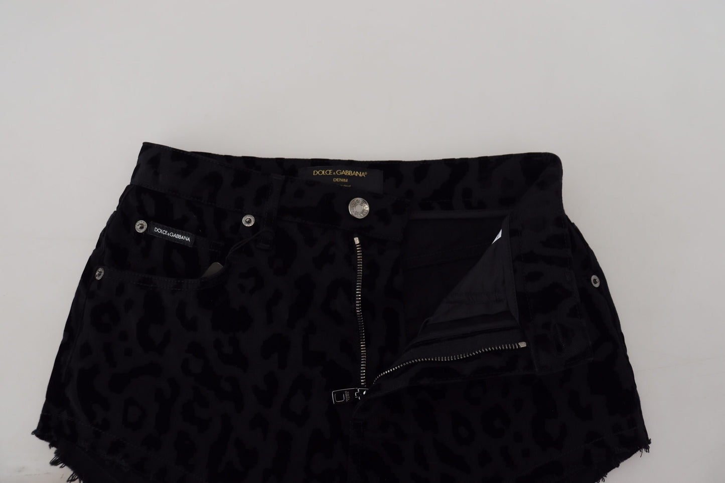 Short en denim noir extensible en coton Dolce &amp; Gabbana