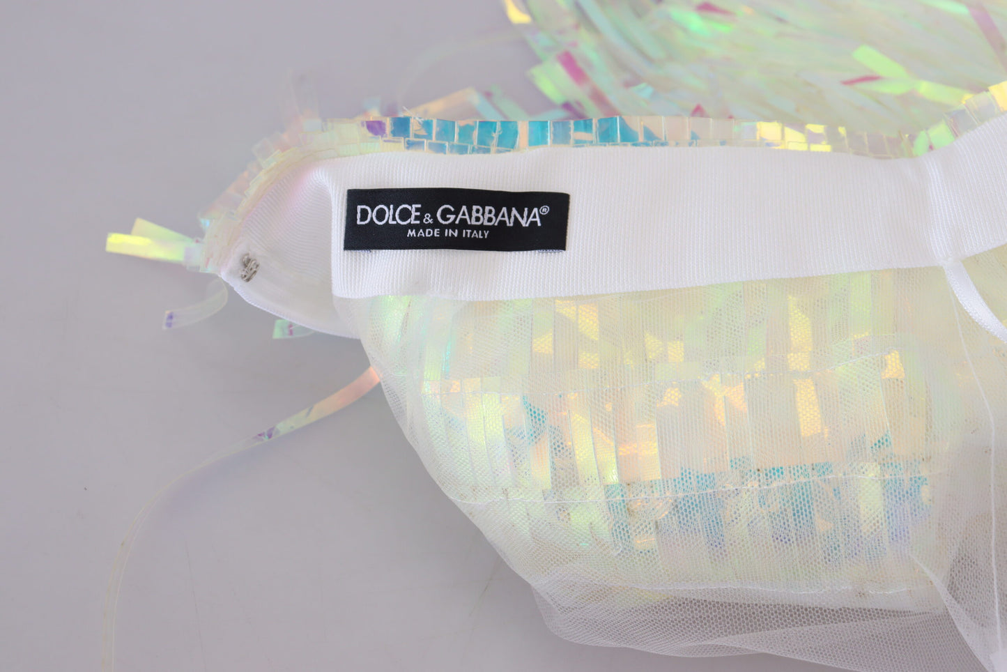 Jupe en tulle à franges irisées multicolores Dolce &amp; Gabbana