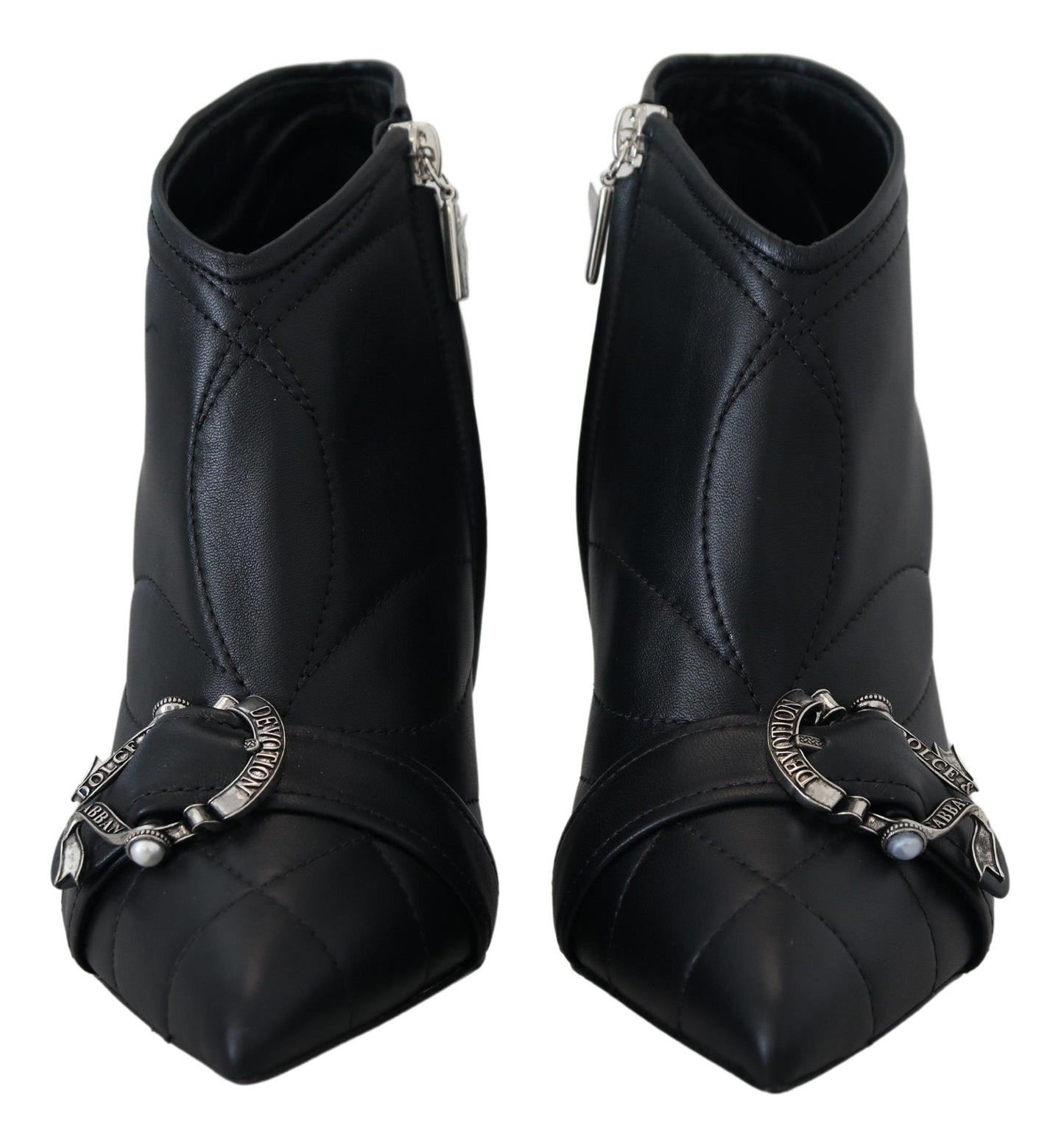 Bottines matelassées à boucle noires Dolce &amp; Gabbana