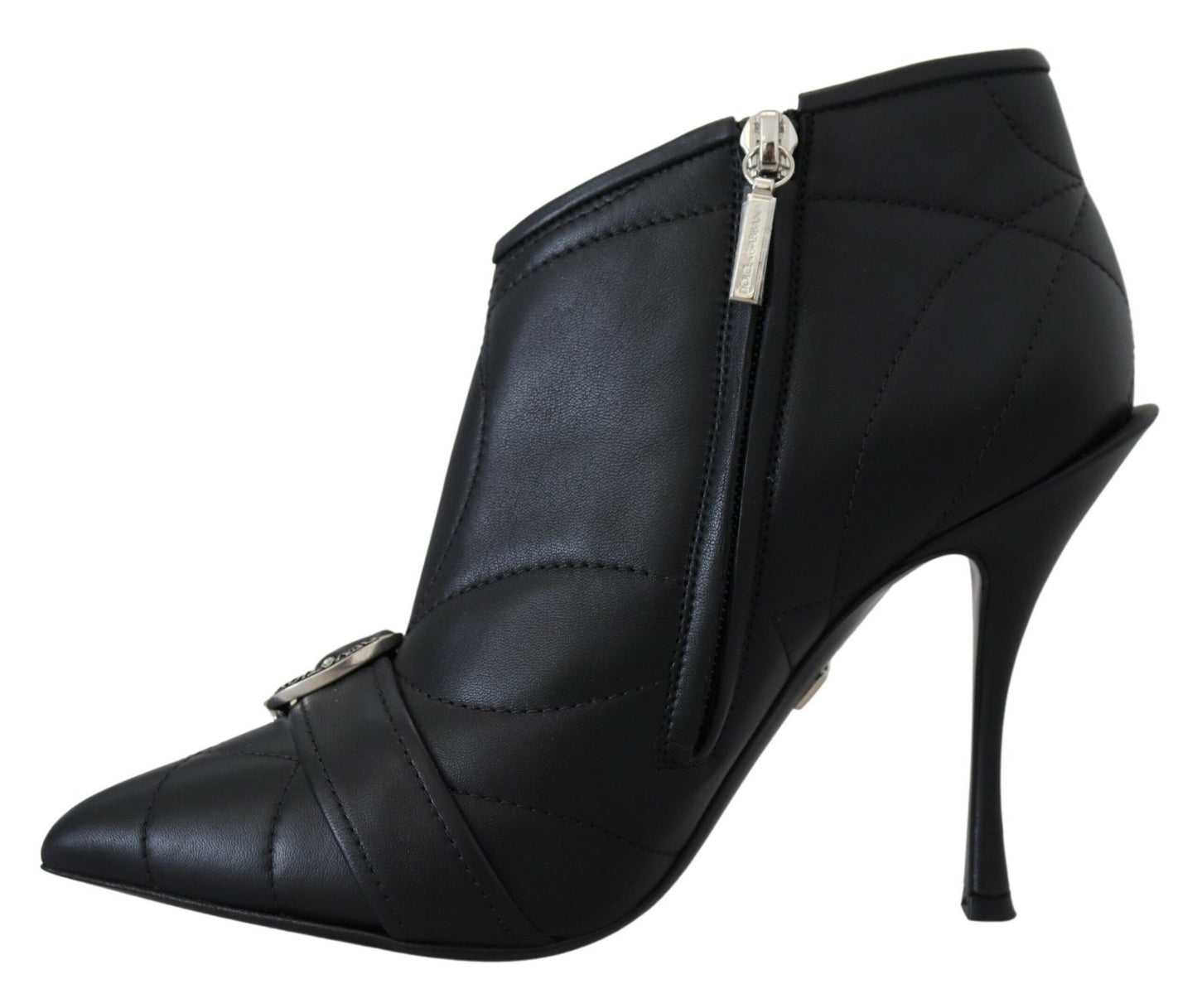 Bottines matelassées à boucle noires Dolce &amp; Gabbana