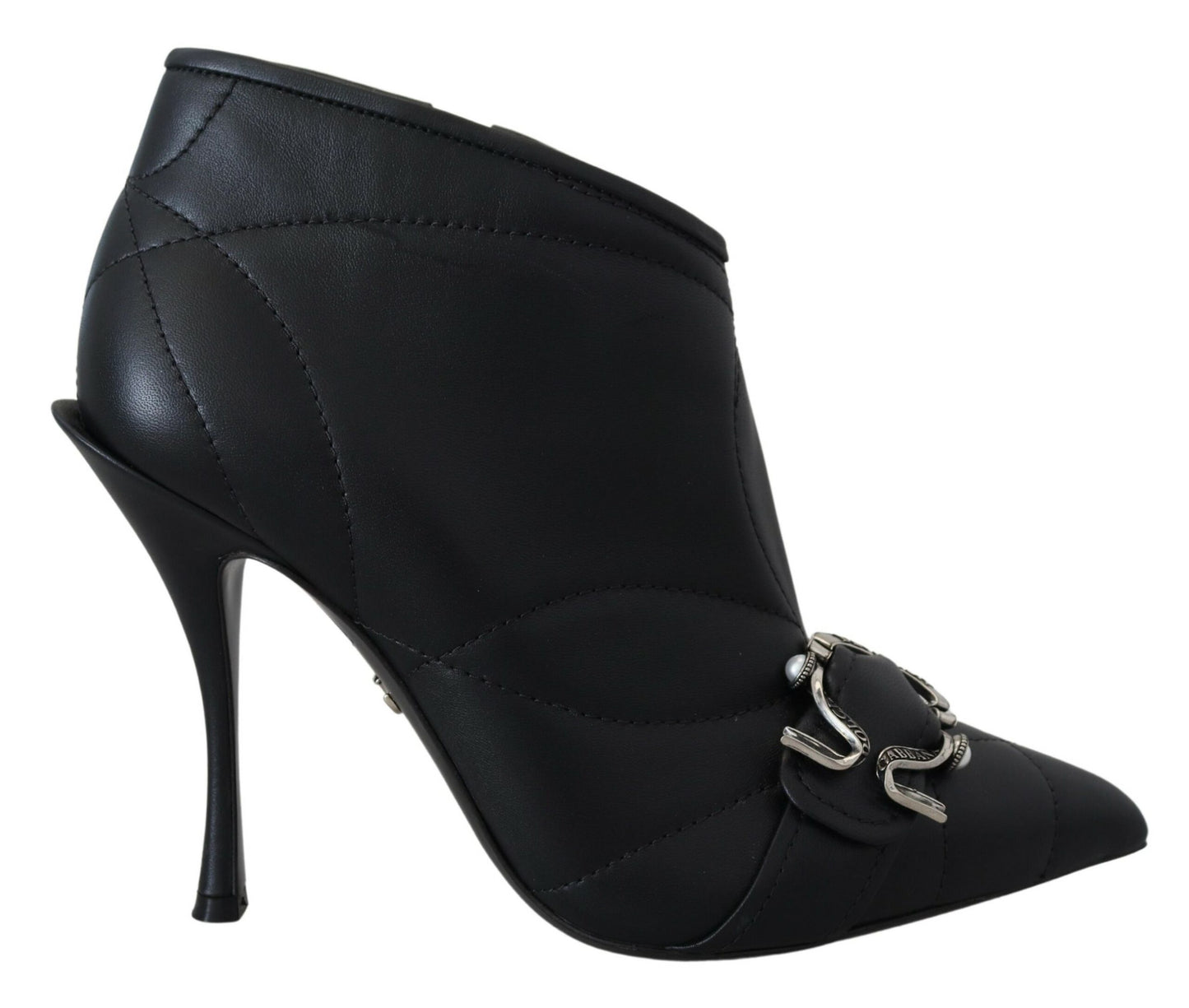 Bottines matelassées à boucle noires Dolce &amp; Gabbana