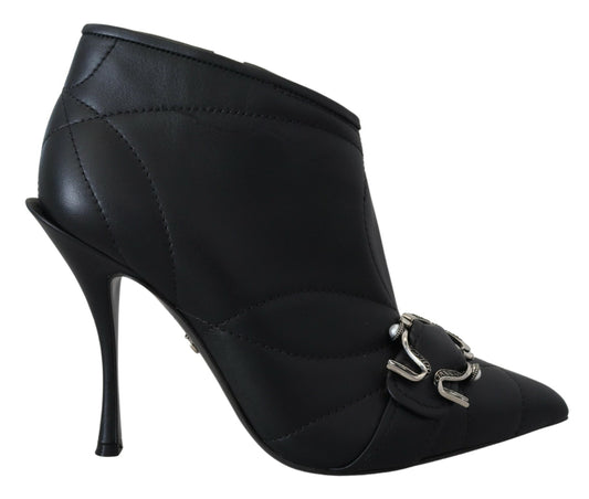 Bottines matelassées à boucle noires Dolce &amp; Gabbana
